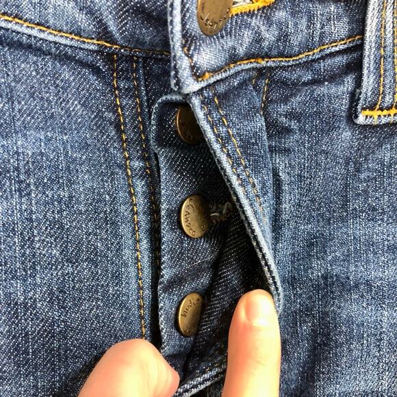 Nudie Jeans Button Fly Medium Wash Mid Rise Skinny Jean Capris Size 30X34 - Picture 3 of 6